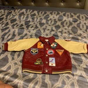 Real leather gap baby jacket